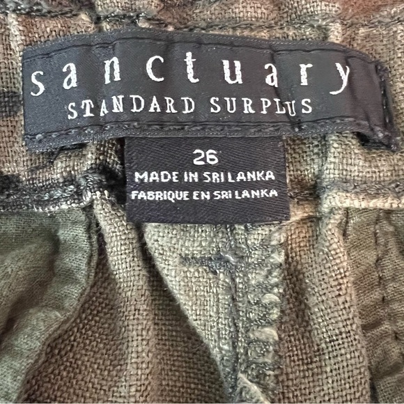 Sanctuary Anthropologie Cropped Paperbag Waist Linen Trousers Woman’s Size 26 - Picture 12 of 15